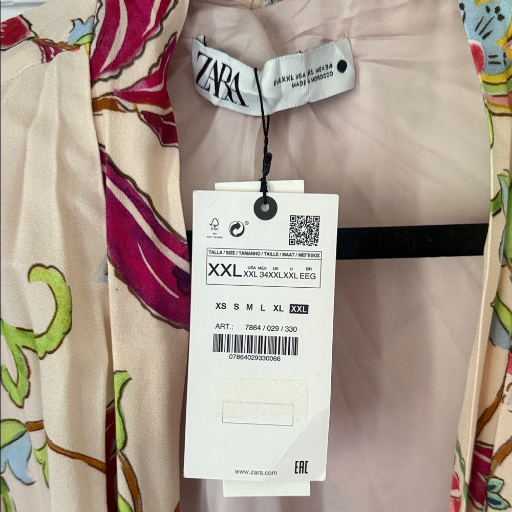 NWT Zara Floral Kimono Robe - Picture 10 of 16